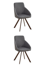 Load image into Gallery viewer, Tufted And Upholstered Fabric Dining Arm Chairs (Set of 2) - Gray
