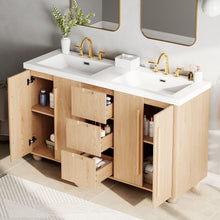 Load image into Gallery viewer, Double Sink Bathroom Vanity With Sinks, Soft Close Doors & 3 Drawers - Wood