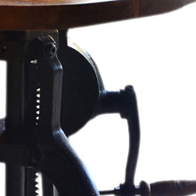 Load image into Gallery viewer, Solid Wood And Iron Height Adjustable Round End Table - Black And Chestnut