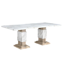 Load image into Gallery viewer, 82" Wood Pedestal Base Dining Table - Natural