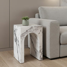 Load image into Gallery viewer, Concrete Square Sled End Table - White