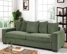 Load image into Gallery viewer, Luxe Sofa With 5 Matching Toss Pillows, Sleek Design, Spacious And Comfortable 3 Seater Couch