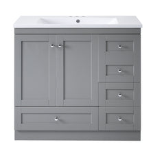 Load image into Gallery viewer, Shaker Free Standing Bathroom Vanity Cabinet With Sink, Soft Close Drawers, Soft Close Doors