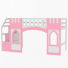Load image into Gallery viewer, Loft Bed With Storage Staircase And Windows
