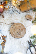 Load image into Gallery viewer, Wooden Hanging Circle With Snowflake Cut Decorative Hanging Christmas Tree Ornaments For Holiday Party Decorations (Set of 12) - Multi
