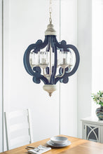 Load image into Gallery viewer, Wood Chandelier 6 Light Farmhouse Pendant Lighting Wood Hanging Light Fixture For Kitchen Living Dining Room, Bulb Not Included - Cream