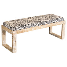 Load image into Gallery viewer, Sled - Leg Accent Bench With Abstract Upholstery - White