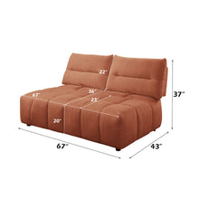 Load image into Gallery viewer, Loanna - Modular - Loveseat - Coral Red Linen