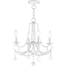 Load image into Gallery viewer, 17" Four Light Dimmable Chandelier With Shades - Antiqued White