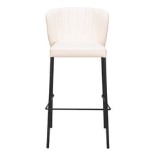 Load image into Gallery viewer, Faux Leather And Steel Bar Height Bar Chairs (Set of 2) - Cream And Black