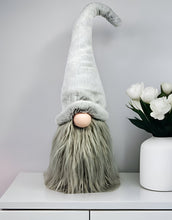 Load image into Gallery viewer, Groovy With Pointy Hat Fabric Sitting Gnome Sculpture - Gray