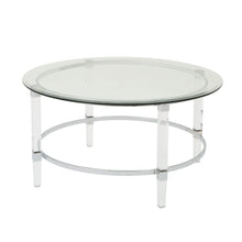 Load image into Gallery viewer, Tempered Glass Round Coffee Table With Four Legs - Clear