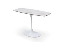 Load image into Gallery viewer, Ceramic Tile Steel Pedestal Console Table - White / Steel
