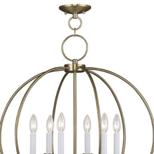 Load image into Gallery viewer, Six Light Metal Dimmable Chandelier With Shades - Brass