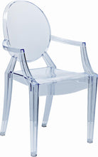 Load image into Gallery viewer, Heavy Duty Plastic King Louis Back Dining Arm Chairs (Set of 4) - Clear
