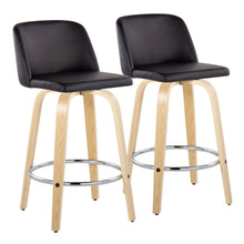 Load image into Gallery viewer, Toriano - Contemporary Fixed-Height Counter Stool With Swivel And Round Footrest (Set of 2)