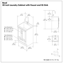 Load image into Gallery viewer, Reed - Deluxe Laundry Cabinet With Pull-Out Faucet And Stainless Steel Sink