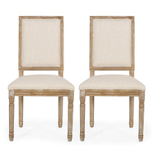 Load image into Gallery viewer, French Country Style Dining Chair With Upholstered Seating And Fluted Legs