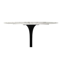 Load image into Gallery viewer, 40" Marble And Metal Dining Table - Black