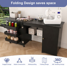 Load image into Gallery viewer, Foldable Sewing Table With Locking Casters