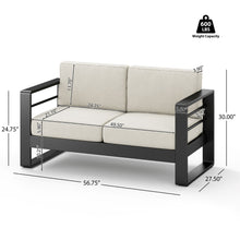 Load image into Gallery viewer, Maya Bay - Loveseat - Black / Beige