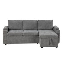 Load image into Gallery viewer, Convertible L Shaped Sofa Couch With Storage, Cup Holders, USB Ports