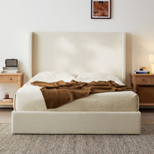 Load image into Gallery viewer, Carmen - King Size Upholstered Wingback Bed - Ivory