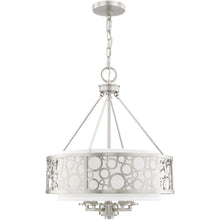 Load image into Gallery viewer, 22" Five Light Metal Dimmable Chandelier With Shades - Nickel