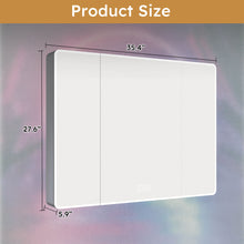 Load image into Gallery viewer, Aluminium Medicine Cabinet Mirror With LED Light And Defogging Function - Gray