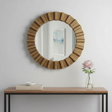 Load image into Gallery viewer, 26" Round Framed Accent Mirror - Brown