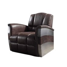 Load image into Gallery viewer, Retro Top Grain Leather And Steel Patchwork Club Chair - Brown