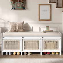 Load image into Gallery viewer, Entryway Shoe Bench With Drawers & Button Tufted Cushion