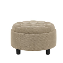 Load image into Gallery viewer, Storage Round Footstool Table Ottoman