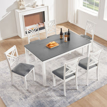 Load image into Gallery viewer, Kitchen Dining Set, Rectangular Dining Table & Upholstered Chairs