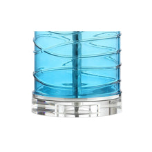 Load image into Gallery viewer, Novelty Table Lamps With Drum Shades (Set of 2) - Turquoise / Clear