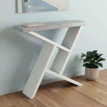 Load image into Gallery viewer, Abstract Console Table With Shelves - Gray And White