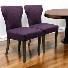Load image into Gallery viewer, Upholstered Fabric Dining Parsons Chairs (Set of 2) - Purple