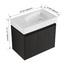 Load image into Gallery viewer, Modern Bathroom Vanity With Ceramic Basin, Wall Mounted Floating Sink Combo, Storage Cabinet