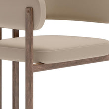 Load image into Gallery viewer, Faux Leather Solid Wood Open Back Dining Side Chairs (Set of 2) - Beige / Brown