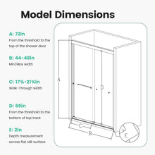 Load image into Gallery viewer, Semi Frameless Double Sliding Shower Door With Tempered Glass