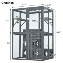 Load image into Gallery viewer, Outdoor Cat House With Shelves And Weather Protection, Removable Wood Boxes - Gray