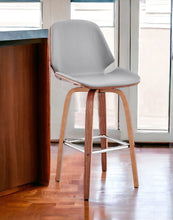 Load image into Gallery viewer, 26" Swivel Counter Height Bar Chair - Gray And Brown