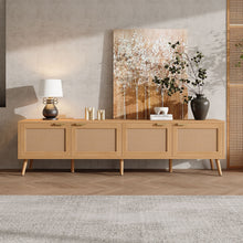 Load image into Gallery viewer, TV Stand With Storage & Cable Holes - Natural Wood
