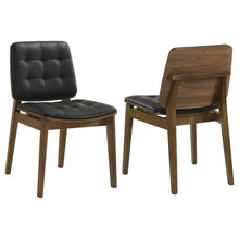 Load image into Gallery viewer, Tufted Back Dining Chairs With Tufted Upholstered Seats And Tapered Legs (Set of 2) - Black