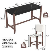 Load image into Gallery viewer, 5 Piece Counter Height Dining Set, Bar Table With 4 Upholstered Chairs