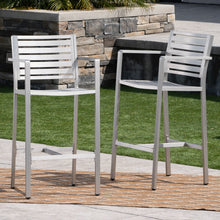 Load image into Gallery viewer, Outdoor Aluminum Rust Proof Barstools (Set of 2) - Silver