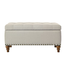 Load image into Gallery viewer, Upholstered Ottoman With Storage And Rivet Trim