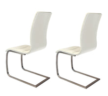 Load image into Gallery viewer, Upholstered Dining Side Chairs (Set of 2) - White / Silver
