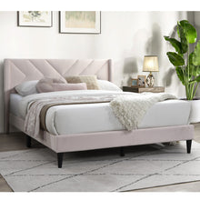 Load image into Gallery viewer, Elegant Bed With Upholstered Headboard, Platform Base