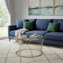 Load image into Gallery viewer, Glass And Metal Round Coffee Table - Champagne And Clear